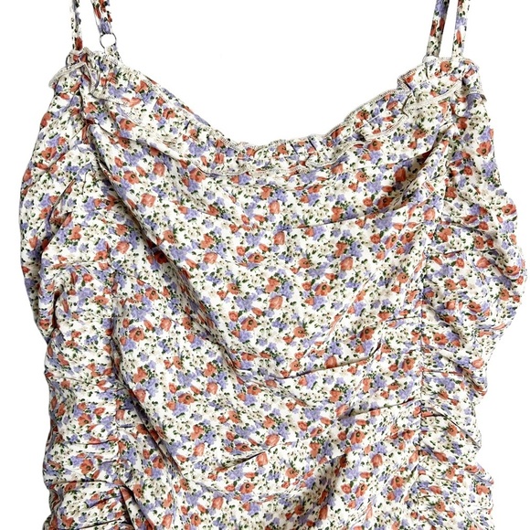 Fashion Nova - Ruched Tie Back Ditsy Floral Dress - Sz. 2X - Picture 3 of 7